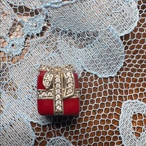 Pandora Red Gift Box Charm Pendant with Crystal Bow